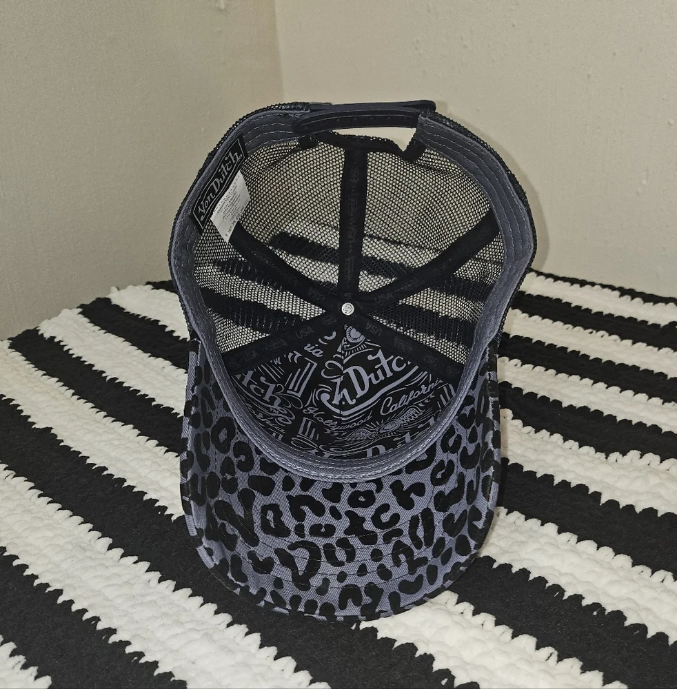 Von Dutch Black and Gray Animal Print Hat. - Picture 2 of 3